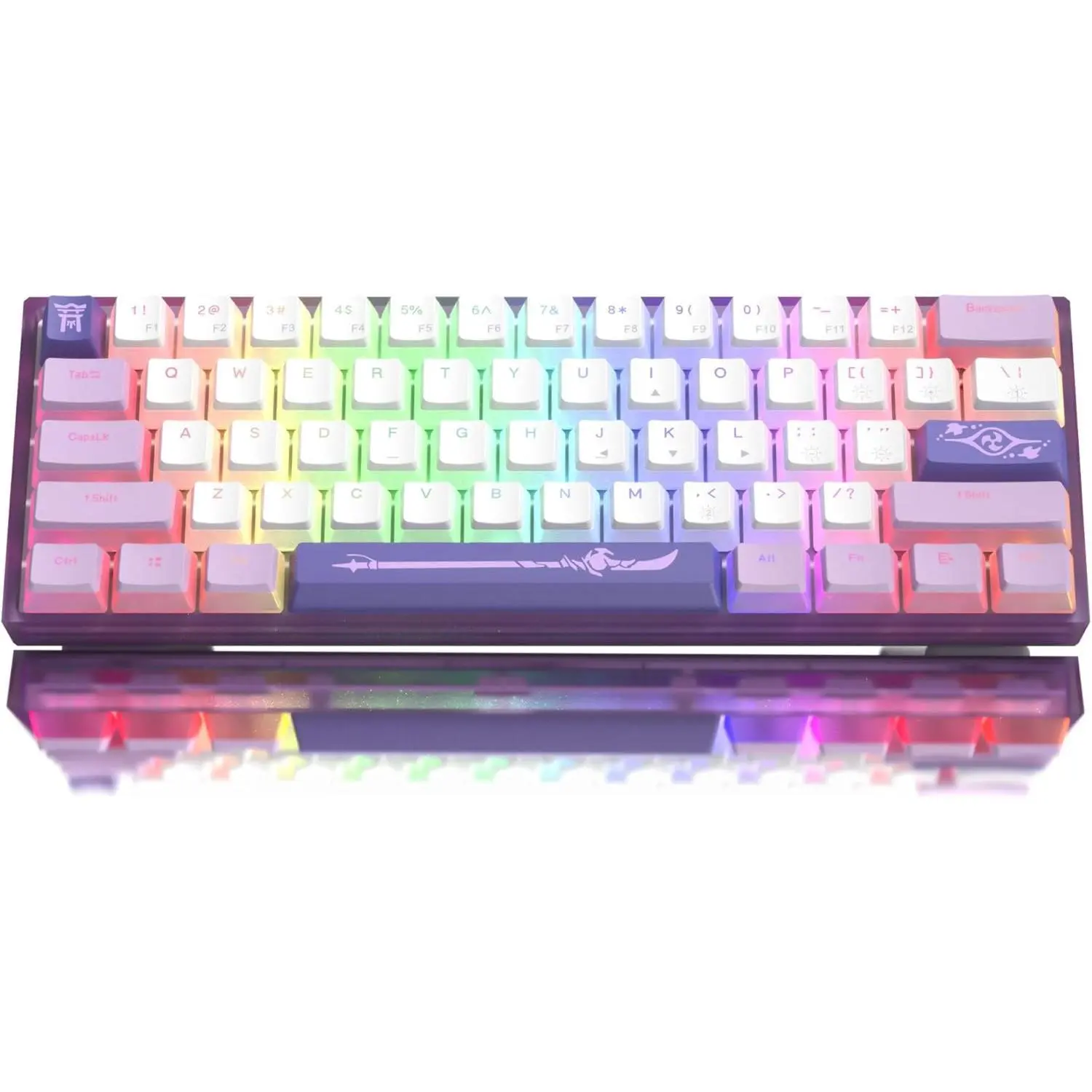 Womier WK61 V2 60% Mechanical Keyboard, RGB Backlit, Linear Switches, Hot Swap Wired Gaming Keyboard for Computers & Office Use, Hot Swap Keyboard