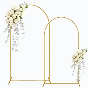 6FT+7.2FT Metal Arch Backdrop Stand, Decorative Balloon Arch Stand, Easy Assembly Gold Wedding Arch, Stable Backdrop Arch Stand for Wedding Ceremony, Birthday Party Does Not Include Balloons