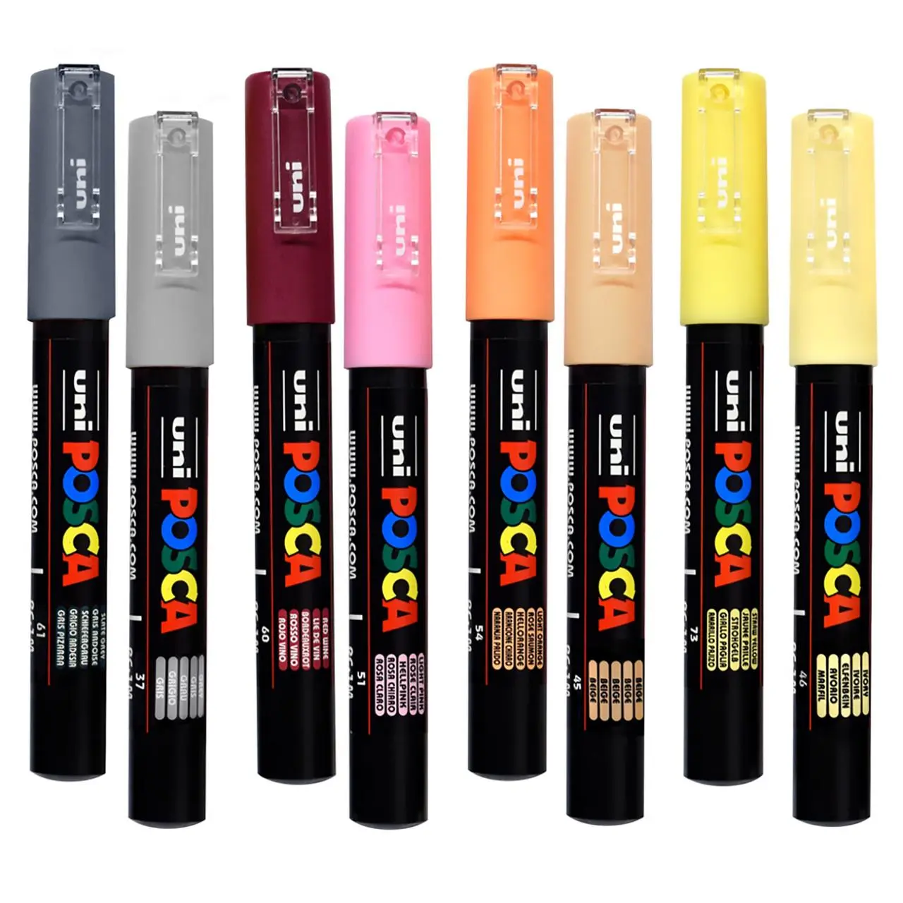 Posca Paint Marker Extra Fine PC-1M Set of 8, Contrast