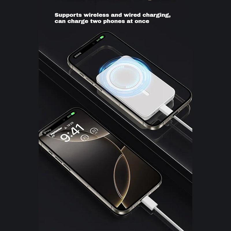 10000mAh Magnetic Power Bank, Wireless Portable Charger, Fast Charging for MagSafe Battery Pack for iPhone 16/15/14/13/12/Plus/Pro Max, Compact Device
