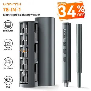 【FathersDayGift】VMYTH Precision Electric Screwdriver Set, 78-in-1 Mini Electric Screwdriver with OLED Display, Magnetic Bits, Rechargeable Cordless Power Screwdriver Repair Kit for PC, PS5, Laptop, Electronics Repair & DIY Tools