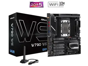 ASRock W790 WS Intel® W790 (LGA 4677) CEB workstation Extended ATX Motherboard 4 PCIe 5.0 x16, Dual Marvell AQUANTIA® 10 GbE and Intel® i225LM 2.5 GbE LAN, 2 USB4 Thunderbolt™ 4 Type-C