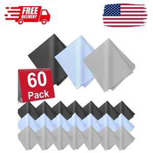 60-Pack Premium Microfiber Cleaning Cloths for Glasses Eyeglasses, 6x7 Inch