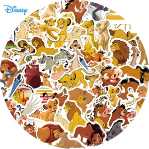 50pcs Disney Authorized The Lion King Stickers for Kids Vinyl Waterproof Cartoon Sticker Cute Party Favors Sticker School Rewards Gifts
