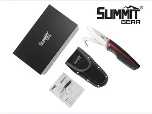 Summit Gear 4-in-1 Waterproof Knife/Saw/Gut Hook with LED Light Stainless Steel Survival Kit Portable Tool for Camping Hunting Gifts Well Designed Blades