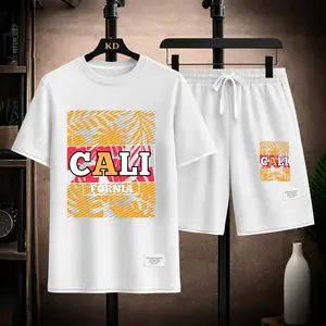 Men's Tropical Rainforest Graphic Print Short Sleeve Shirt and Drawstring Shorts Set, Casual Summer Two-Piece Outfit, Lightweight Breathable Relaxed Fit Sportswear for Daily Wear, Beach, Vacation, Travel Loungewear