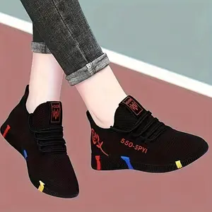 Sports shoes, warm lace up low cut running training shoes, casual outdoor plush sports shoes