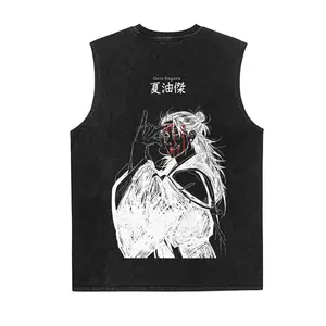 Men's Jujutsu Kaisen Anime 90s Vintage Graphic Sleeveless Tank Top, Streetwear Vest, Vacation Outfits