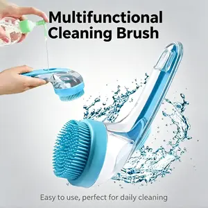 2026 New 2 in 1 Pet Bath and Grooming Brush is a pet toolwith built in shampoo dispenser for easy bathing a softmassage tool for long or short haired dogs and cats idealfor shower Grooming Supplies