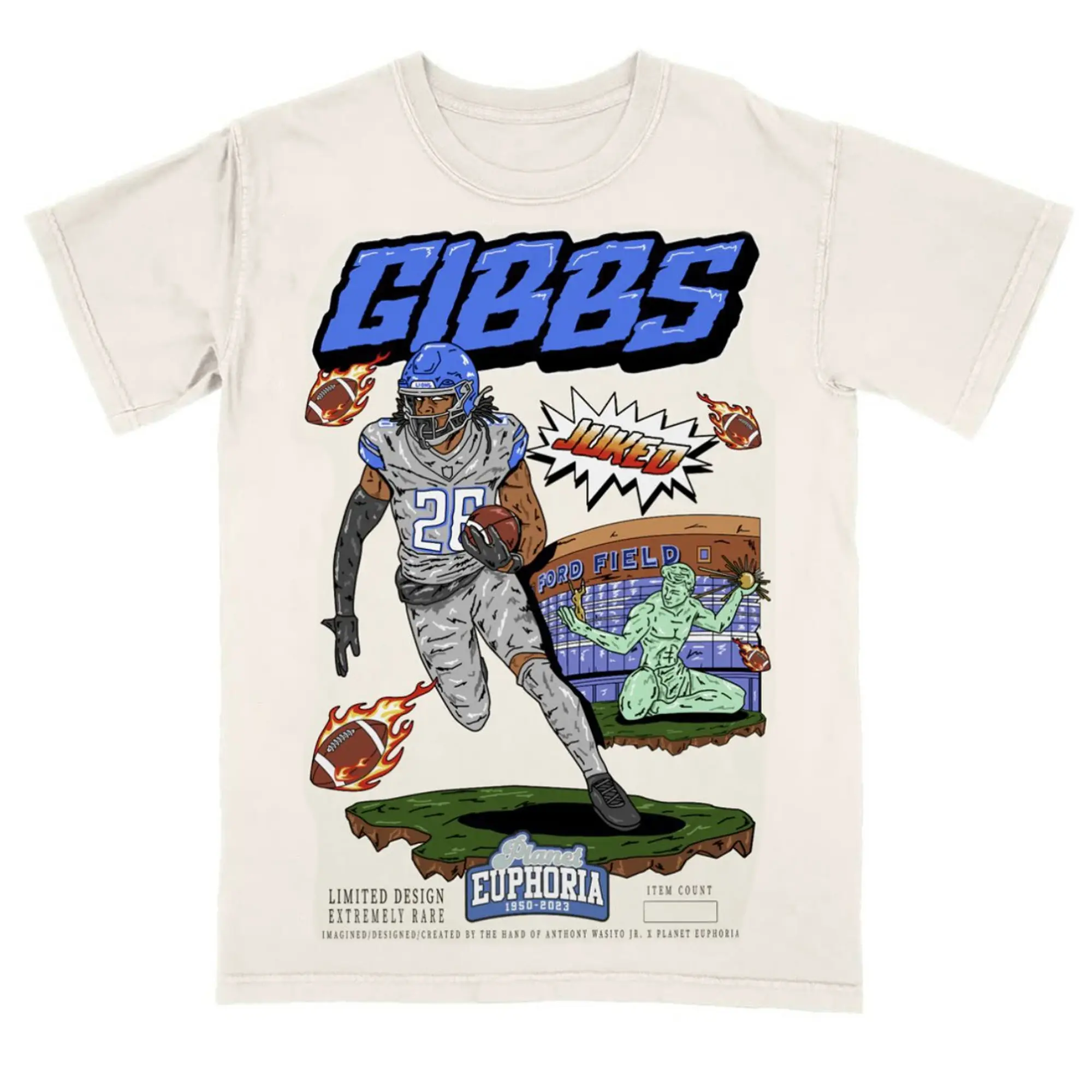 Jahmyr Gibbs Planet Euphoria Shirt Vintage 90s Football Graphic Tee for Men Women Fans Y2k Streetwear