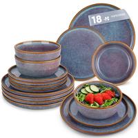 18-piece set-Gray Blue (serves 6 people)
