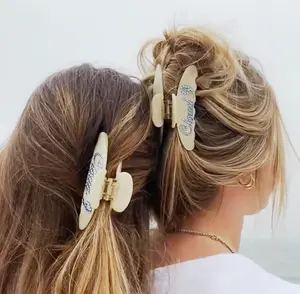 Custom Bride Hair Clips Gifts Rhinestone Bride Logo Personalized Bachelorette Party HeadwearLaser Bridesmaid Gift Wedding Hair Clips 4"