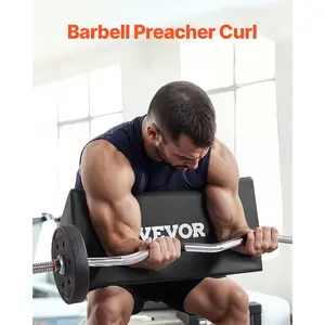 VEVOR Preacher Curl Pad, Portable Preacher Pad, Space-Saving Bicep Exercise Support, High-Density EVA Foam Weight Lifting Workout Equipment, Barbell Dumbbell Bicep Curl Support Isolator for Home Gym
