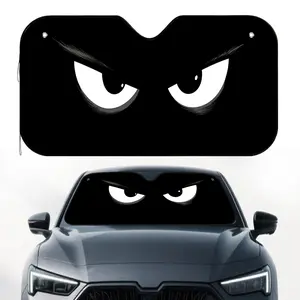 1pc, Universal Car Front Windshield Sun Visor, Polyester Fiber Material, Front Use, Intense Glare Silhouette Design, Heat Resistant, Compatible with Most Vehicles, Suitable for Daily Driving and Interior Use