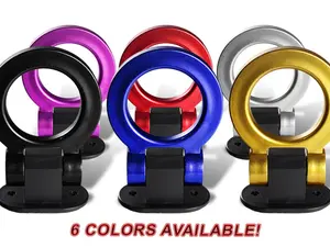 1pcs Universal Car SUV Silver Blue Red Black Gold or Purple Ring Track Racing Style Tow Hook Look Decoration JDM