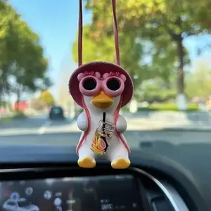 Cute Duck Design Car HangingOrnament, Car Rearview Mirror HangingDecoration, Car Interior DecorationAccessories for Women & Girls Pink