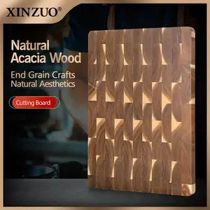 XINZUO High-Quality Acacia Wood Cutting Board,40*28.5*2.5cm,End Grain Crafts,Perfect Craftsmanship,Sturdy and Durable, Ideal for The Kitchen