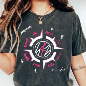 Vintage SKZ Kpop Washed Tee, Straykid Gifts For Man And Women Unisex Shirt