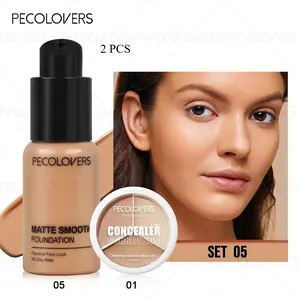 2Pcs Natural Foundation And Concealer Set, Even Skin Base Makeup Kit, Light Coverage Complexion Tool, Daily Beauty Suit For Office And Commute, Ivory And Natural Beige, Face Cosmetic, Lightweight Makeup