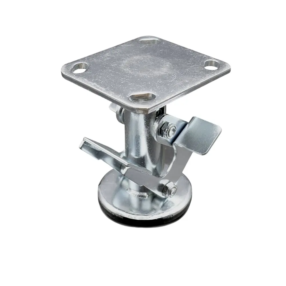 Service Caster SCC-FL500DP 5 in. Double Pedal Locking Floor Truck Lock with Plate Mount, for Indoor Furniture Chairs, Carts, Dollies, Manual Powered Trucks, Prohibits Movement of Castered Equipment, 3.45 Lbs