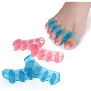 4 Pcs Toe Separator,Bunion Corrector for Women Men Toe Spacers to Correct Bunions Toe Straightener Yoga Toe Stretcher Big Toe Correctors Gel Toe Separators (Blue+Pink) Manicure Nail Silicone Gentle Cutics