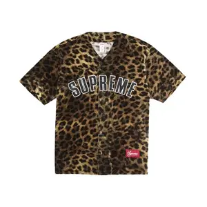 Supreme Men's Velvet Baseball Jersey Leopard, from StockX