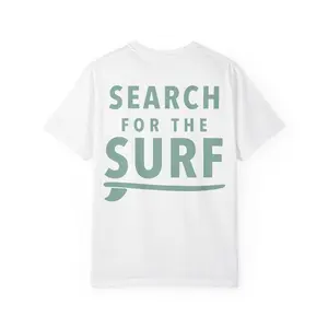 Search for the Surf Tee - Soft Vintage-Inspired Lettering, Relaxed Fit, 100% Ring-Spun US Cotton, Garment-Dyed, Double-Needle Stitched Seams