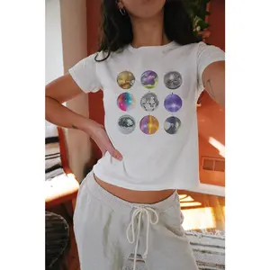 Disco Ball Baby Tee Disco Ball Shirt Y2K Baby Tee Y2K Disco Ball Crop Top Party Shirt 90S Baby Tee 70S Shirt Studio 54 Outfit Disco Shirt