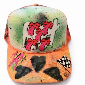 1 of 1 Hand Painted Collage Trucker Hat