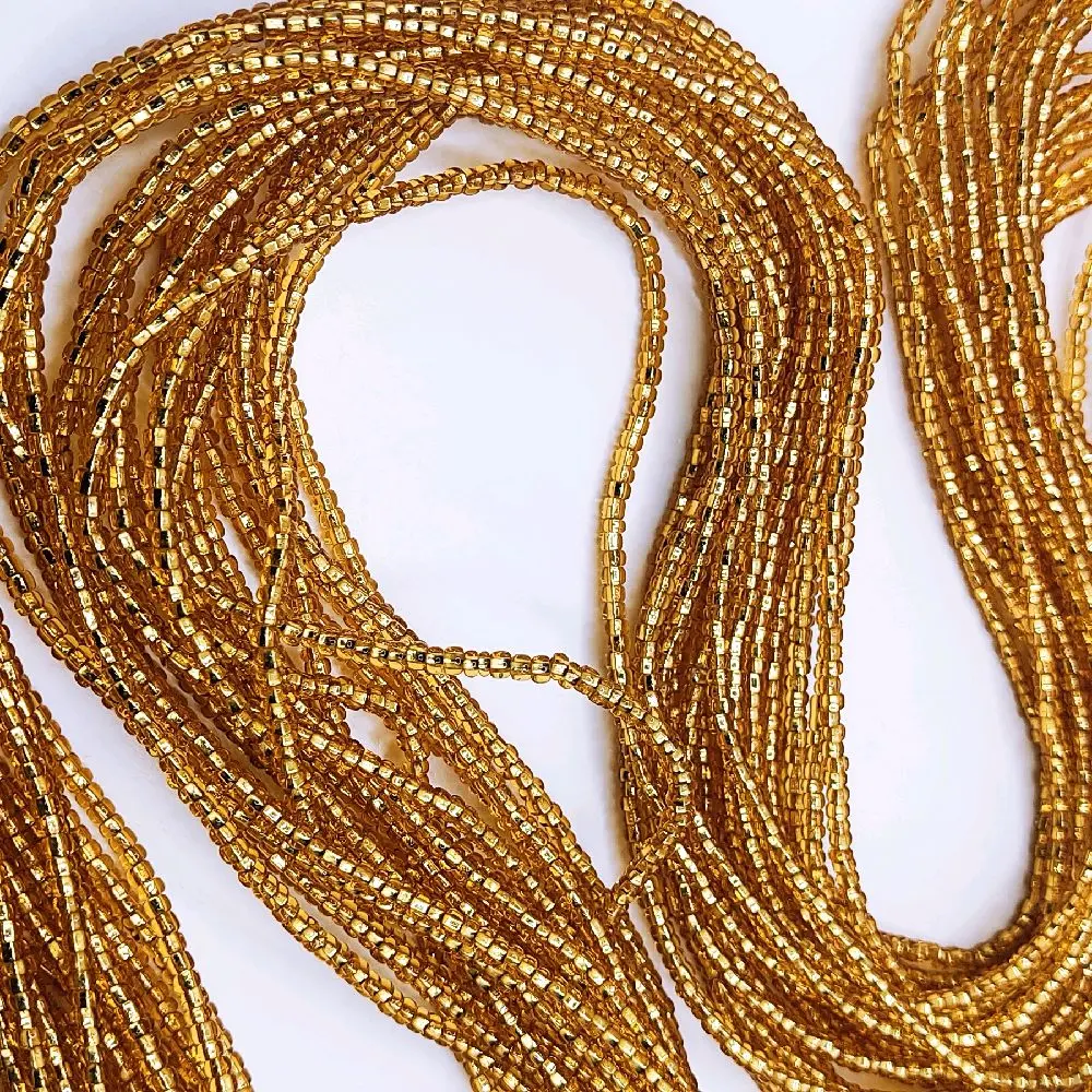 Women's Gold Tie-On Waist Bead, 1 PC Body Adornment Jewelry (50 inches).