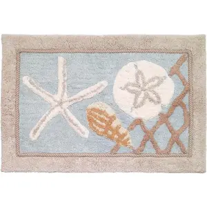 - Bathroom Rug, Soft & Absorbent Bath Mat, Beach Inspired Bathroom Accessories (Seaglass Collection, 20" x 30")