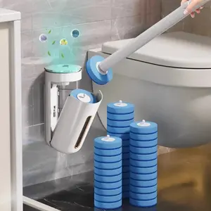 Disposable Toilet Brush Wand, Wall Mounted Toilet Cleaner Kit with Holder, 24pcs Multicolor Refills Replacement Heads for Bathroom Cleaning, Toilet Brush Holder, Toilet Brush Wall Mounted, Toilet Brush Wall Mount