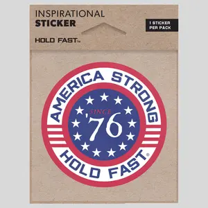 HOLD FAST America Strong 1 Sticker, 3.75" x 3.75" 100% Laminated Vinyl Sticker for Bike, Patriotism-Inspiring Scrapbooking & Stamping DIY Toy