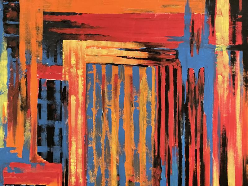 untitled acrylic painting painted on canvas