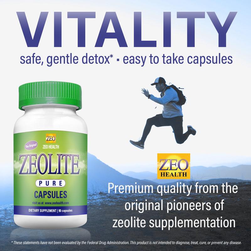 ZEO Health Zeolite Pure Capsules - Zeolite Detox Supplement - Supports Heavy Metal & Full Body Detox, Energy, Gut Health & Immunity - 94%+ Clinoptilolite Powder - Made in the USA - 90 Vegan Capsules Healthcare Fitness