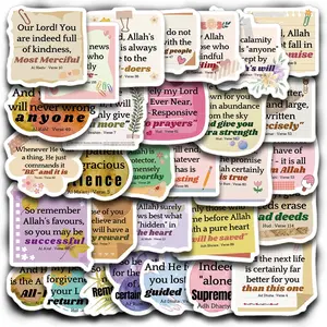 Islamic Quranic Verse Stickers Pack, Motivational Islamic Quotes, Daily Reminder Decals for Faith & Spirituality, Perfect for Ramadan