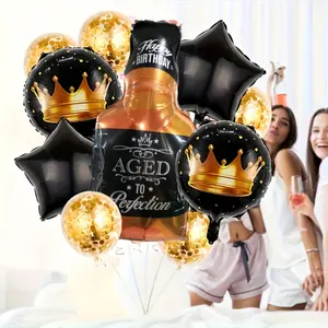 Whiskey Aluminum Foil Sequins Latex Balloons, Adult Graduation Birthday Party Wedding Decoration, Background Wall Setup, Party Supplies