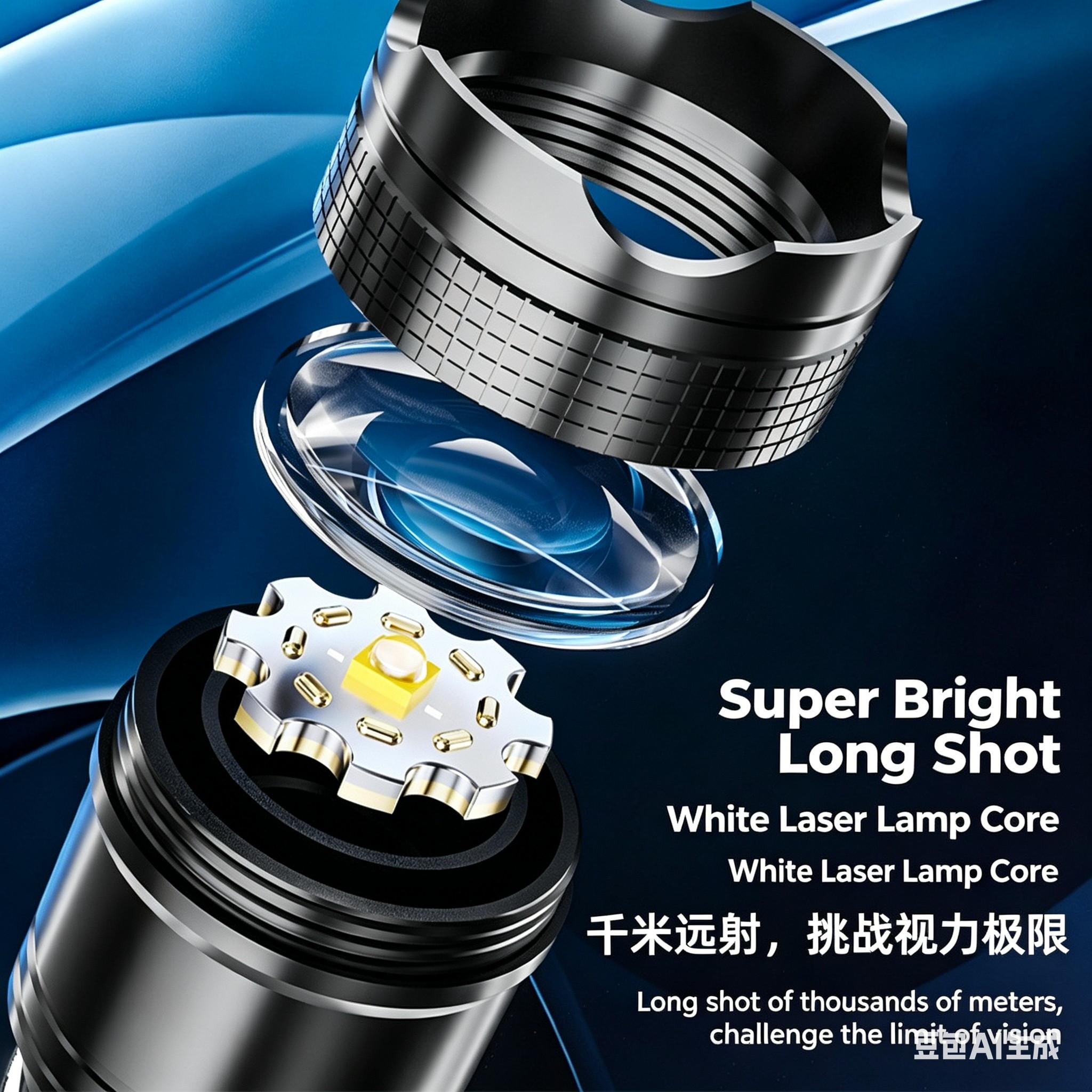 Flashlight, Rechargeable LED Flashlight with Adjustable Focus, Long Range Beam for Camping Emergency Hiking Outdoor