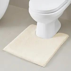 Madison Park Non Slip, Luxrurious Plush Mat, Absorbent, Quick Dry, Spa Design Bath Room Décor Marshmallow Bathroom Rug, 20x24, Cream