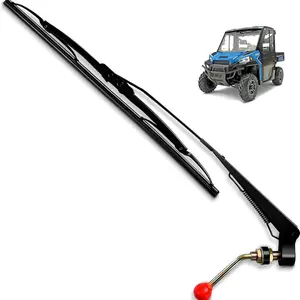 UTV Hand Operated Windshield Wiper ."Wiper Blades, Fiberglass Skeleton Manual Wiper Blades Fit Polaris Ranger RZR Kawasaki Honda Pioneer Golf Cart  Instruction Included
