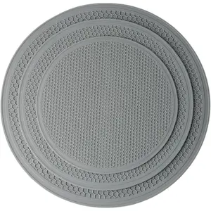 3 count  Microwave Mat Heat Resistant Multifunctional Mat(8 10 12 Inch),Trivet,Splatter Guard,Pot Holder,Baking, Draining Mat,Place Mat,Dishwasher Safe(Gray)