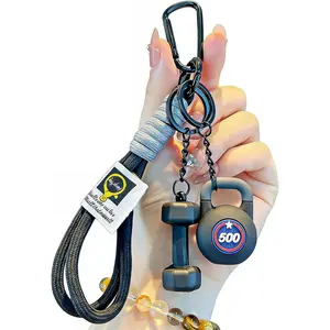 Dumbbell & Kettlebell Keychain – Mini Gym Weight Keychain for Bag or Car