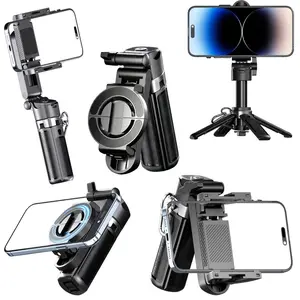Four-In-One Magnetic Selfie Stick Tripod with Bluetooth-compatible Remote, 360° Rotation, Portable, Anti-Shake, Wireless Control, Ideal for Vlogging