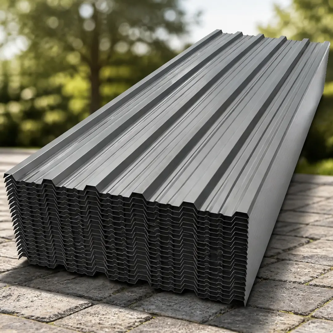 20 Pcs Grey Corrugated Galvanized Steel Roofing Panels (18.9x72.85 in) - Waterproof, Weather-Resistant, Rainproof Sunproof Roof Sheets for Outdoor House, Garage, Easy DIY Installation with Screws