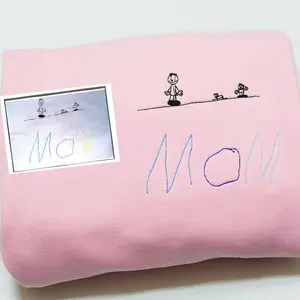 Custom Embroidered Kid Drawing Sweatshirt - Personalized Artwork from Photo - Gift for Dad or Mom - Keepsake from Kids - Memorial Art Shirt