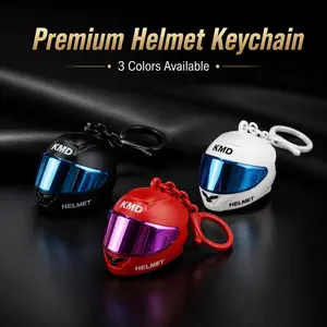 3D Creative Simulation Motorcycle Helmet Keychain, Mini Stereo Cap Model, Backpack Key Pendant, Men's Ornament Gift