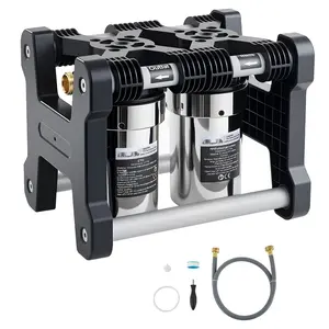 RV Water Filter System With 5-Micron Dual-Stage Filtration, Two Cartridges And 3/4-Inch Fittings For RVs And Campers, Reduces Sediment, Chlorine, Heavy Metals, Odors And Other Impurities, Easy Installation