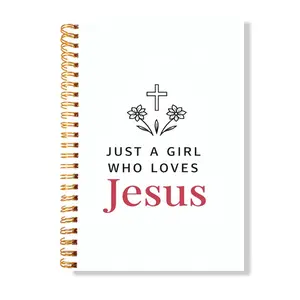Just a Girl Who Loves Jesus Spiral Notebook, 1 Set Cute Cartoon Fox Pattern Notebook, Motivational Positive Journal Notebook for Women, Planner Notebook