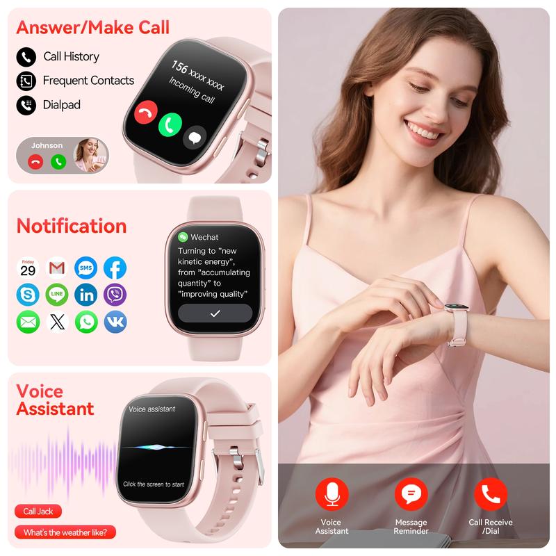 Smartwatches for Men and Women (Call Answering/Dialing Function), 1.83-inch HD Display, Built-in Pedometer, Multiple Sports Modes, Fitness Watches for Android/iPhone Users, Birthday/Halloween/Christmas Gifts/Decoration.