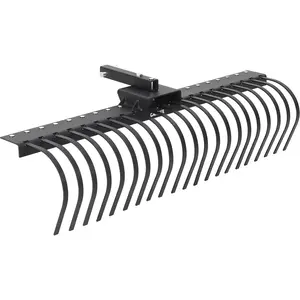 [FLASH SALE] Garvee 60" Tow Behind Landscape Rake with 21 Steel Coil Tines, Heavy Duty Pull Behind Lawn Dethatcher Rake Attaches to 48" or 60" Toolbars and 3-Point Suspension Systems for Leaves, Pine Needles